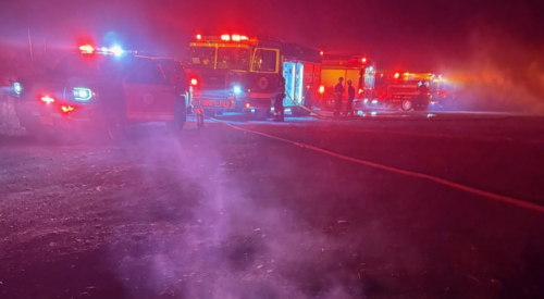 Crews stomp out 'deeply concerning' pallet fire on the outskirts of Merritt